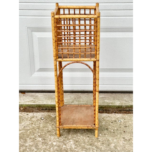 Vintage Tortoise Bamboo Plant Stand For Sale - Image 10 of 11