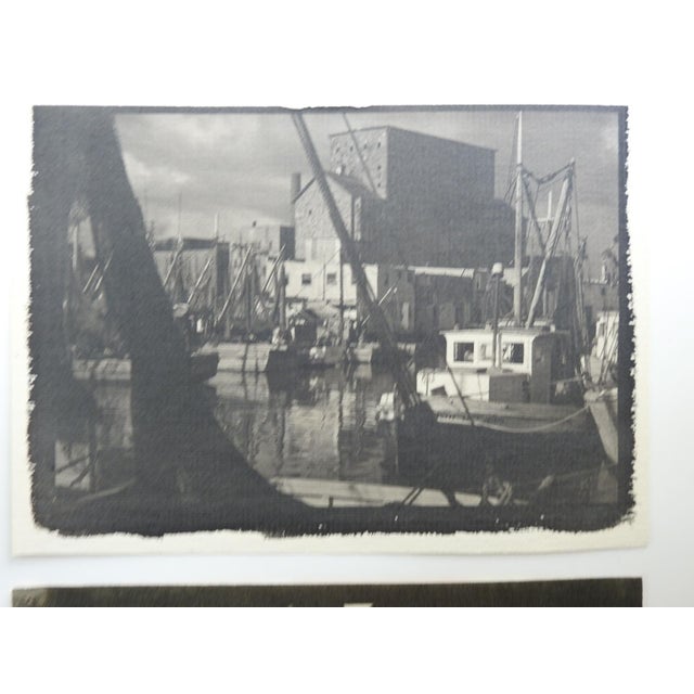 Late 20th Century Late 20th Century Sepia Gray Tonal Fishing Boats Marina Photographs - Set of 4 For Sale - Image 5 of 6