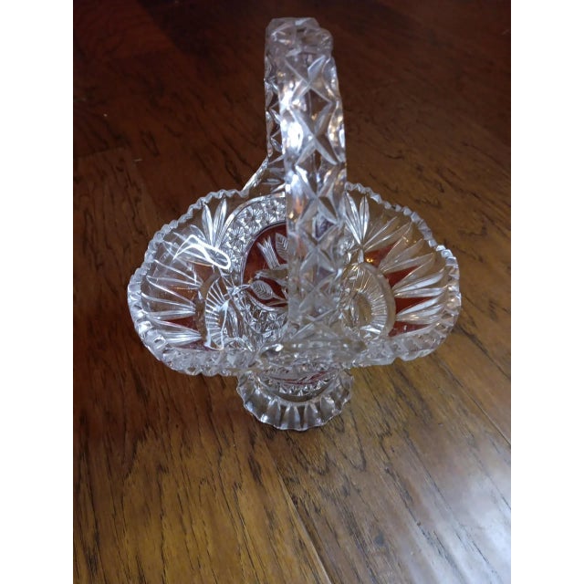 EXQUISITE Vintage Hofbauer Crystal Made in Germany 12" Decorative Basket Vase. This exquisite vintage Hofbauer crystal...