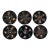 Mid 20th Century Quimper Guy Trévoux Black Oyster Plates - Set of 6 For Sale