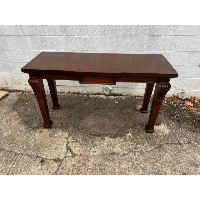 Late 20th Century Hickory Chair Furniture Emprire Style Solid Cherry Console Table For Sale - Image 9 of 11