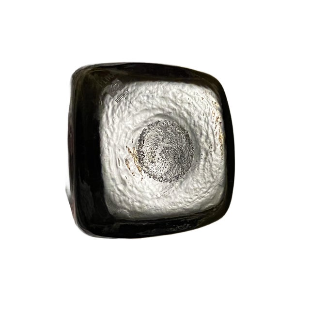 Olive 1960s Mid Century Modern Scandinavian Green Glass Bottle Bottle or Decanter For Sale - Image 8 of 9