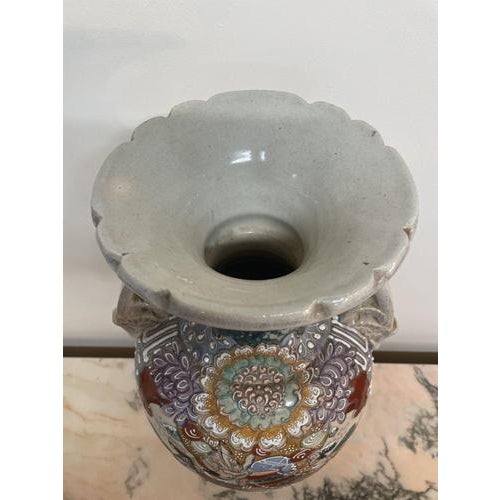 Japanese Satsuma Style Baluster Vase For Sale - Image 3 of 6
