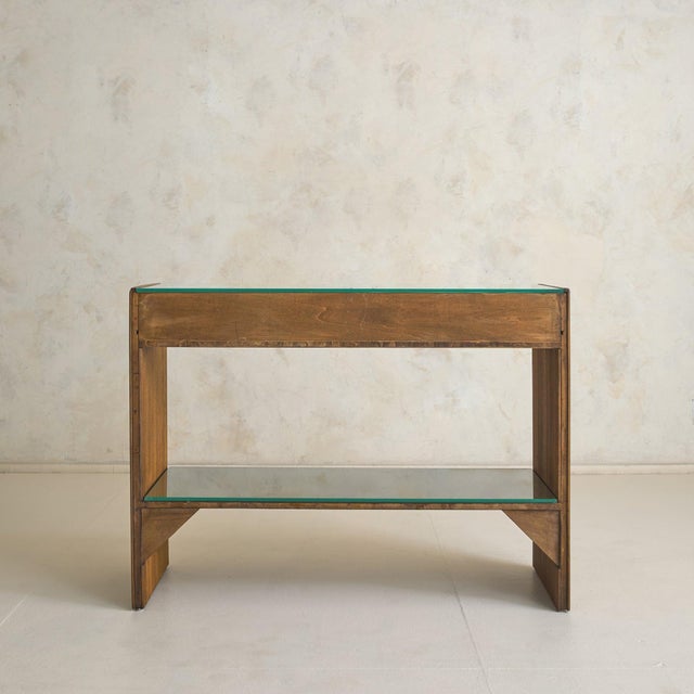 1970s Italian Fluted Cherry Wood Console Table, 1970s For Sale - Image 5 of 12