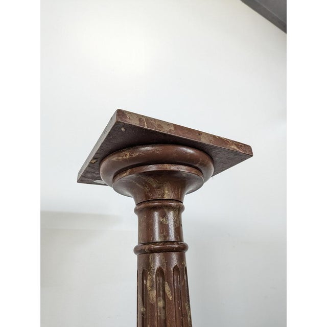 Faux Marble Wooden Stand For Sale - Image 4 of 6