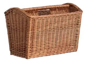 French Country-Style Natural Wicker Magazine Holder