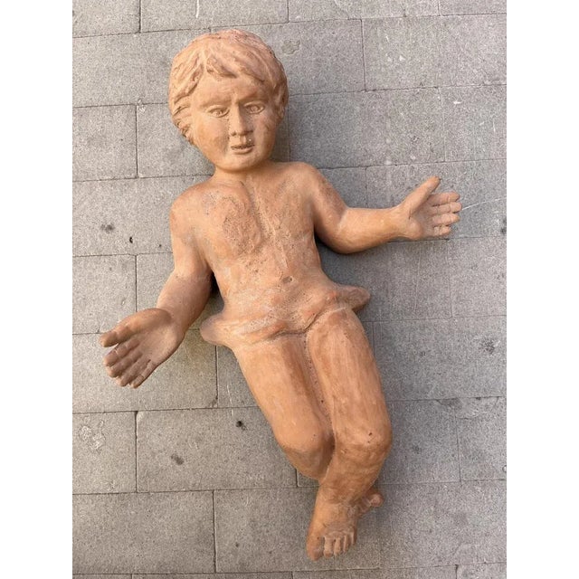 Terracotta Jesus Sculpture, 1900s For Sale - Image 3 of 4