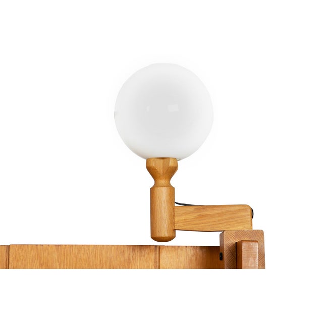 French Modernist Oak Bar Cabinet Bookshelf by Guillerme and Chambron For Sale - Image 11 of 16