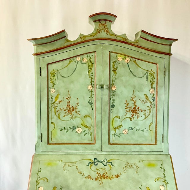 Early 20th Century Swedish Gustavian HandPainted Secretary Desk & Storage Cabinet. For Sale - Image 6 of 18