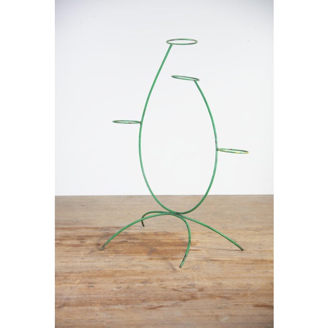 Mid-Century Green Steel Bar Flower Stand, 1960s For Sale - Image 10 of 11