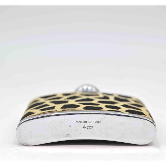Vintage Metal and Fabric Liquor Flask with Leopard Motifs, 1970s For Sale - Image 4 of 6