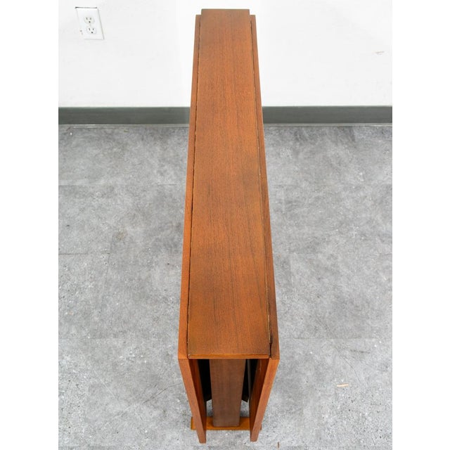 Brown Mid Century Danish Modern Dining Table Drop Leaf Gate Leg Folding Teak MCM For Sale - Image 8 of 12