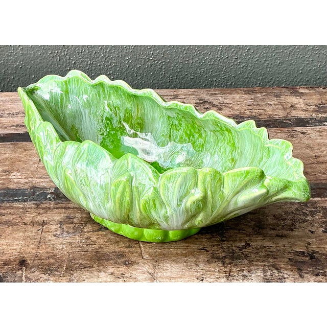 Vintage Royal Haeger Glazed Ceramic Leaf Bowl For Sale - Image 11 of 12