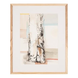 The Birch, Watercolor on Paper, Framed For Sale