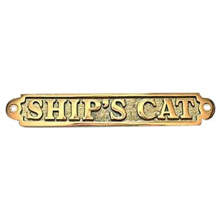 Brass Plaque "Ship's Cat" For Sale