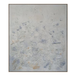 24" X 28" - 'California Summer Morning' - Natural Palette Abstract Minimalist Relief Seascape / Seaside / Marine Oil Painting by Diane Grant For Sale