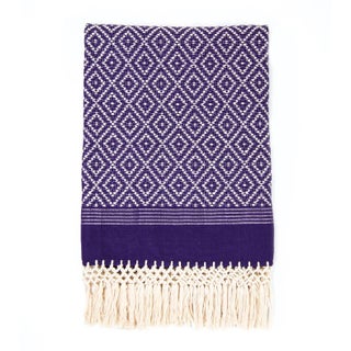 Purple Diamond Handwoven Throw For Sale