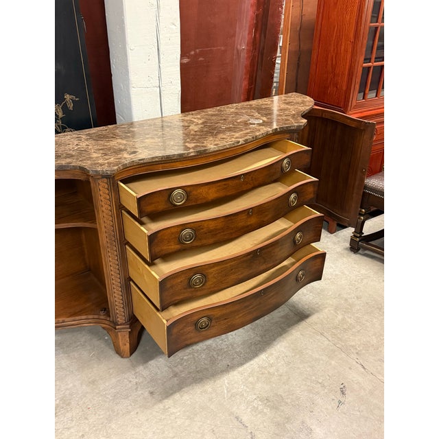 Century Furniture Marble-Top Serpentine Buffet For Sale - Image 10 of 12
