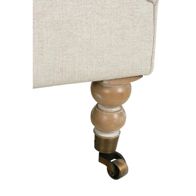 Contemporary Greta Chair, Cream Linen For Sale - Image 3 of 13