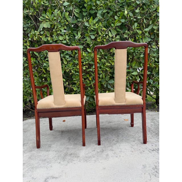 Vintage Chinese Ming Style Rosewood Official’s Hat Armchairs, Pair For Sale - Image 9 of 18