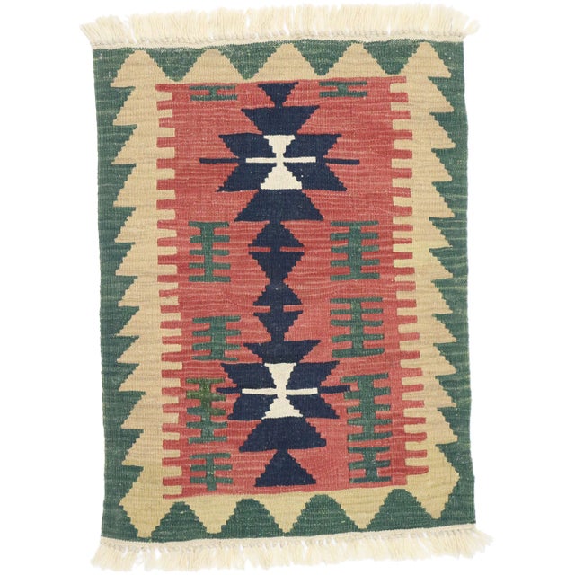 Vintage Persian Shiraz Kilim Rug - 02'01 X 02'11 For Sale - Image 9 of 9