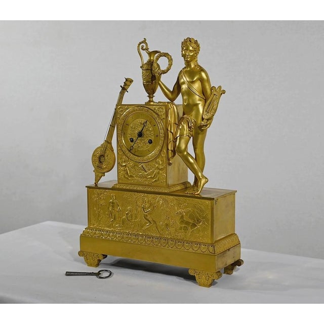Traditional Empire Golden Bronze Clock from Leroy Palais Royal, Early 19th Century For Sale - Image 3 of 18