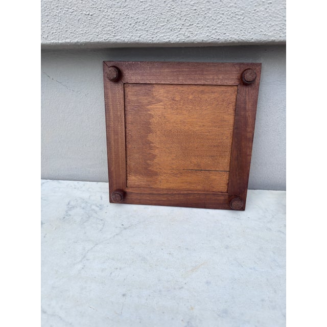 1900 - 1909 Art Nouveau Majolica Morning Glory Trivet Circa 1900 For Sale - Image 5 of 5