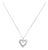 0.37ctw Diamond Open Heart Pendant Necklace 14k White Gold 18" Rope Chain For Sale