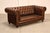 Traditional Chesterfield Style 6 Foot Cognac Brown Tufted Leather Sofa For Sale - Image 3 of 16