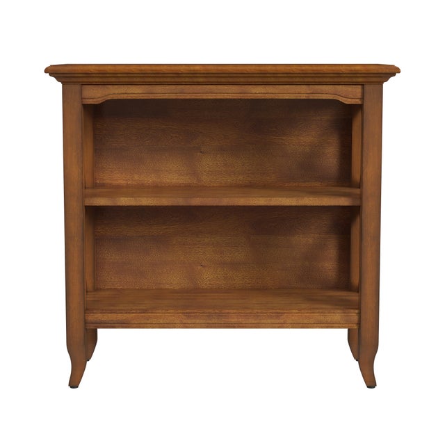 Spritely Home Accent Furniture Newport 32"W 2 Shelf Bookcase, Medium Brown For Sale - Image 4 of 8