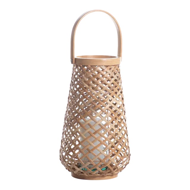 Mactan 15.75" Tall Rattan Decorative Lantern For Sale