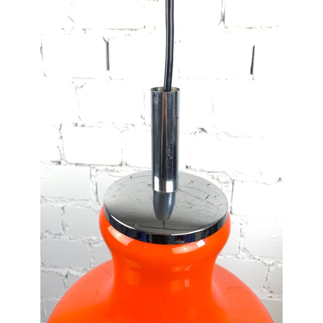 Vintage Orange Glass Pendant Lamp, Germany, 1970s For Sale - Image 3 of 17