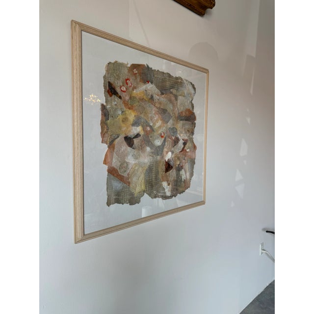 For your consideration we are presenting for sale this fantastic Vintage mixed media collage expressionist abstract wall...
