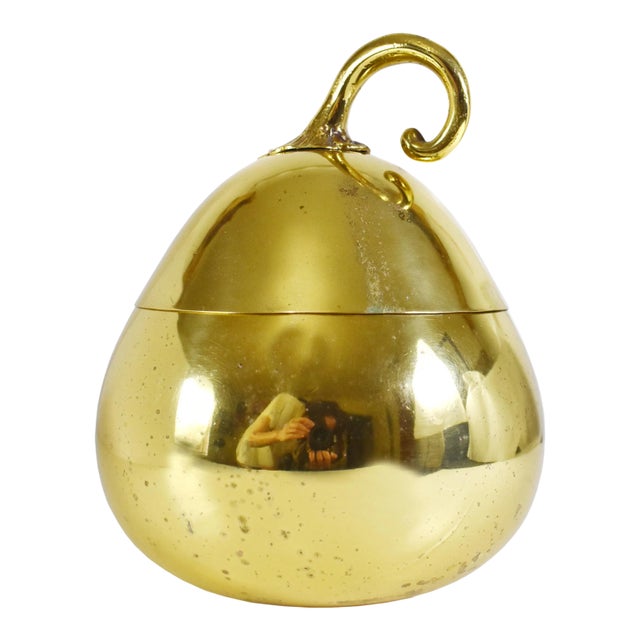 Vintage Brass Pearl Ice Bucket Handmade in Italy For Sale