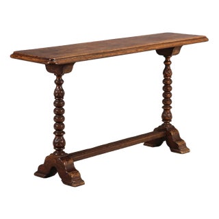 Console in Poplar-Stained Walnut For Sale