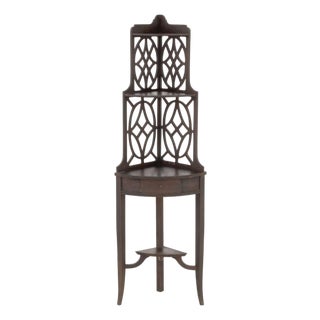 Chinese Chippendale Style Corner Etagere For Sale