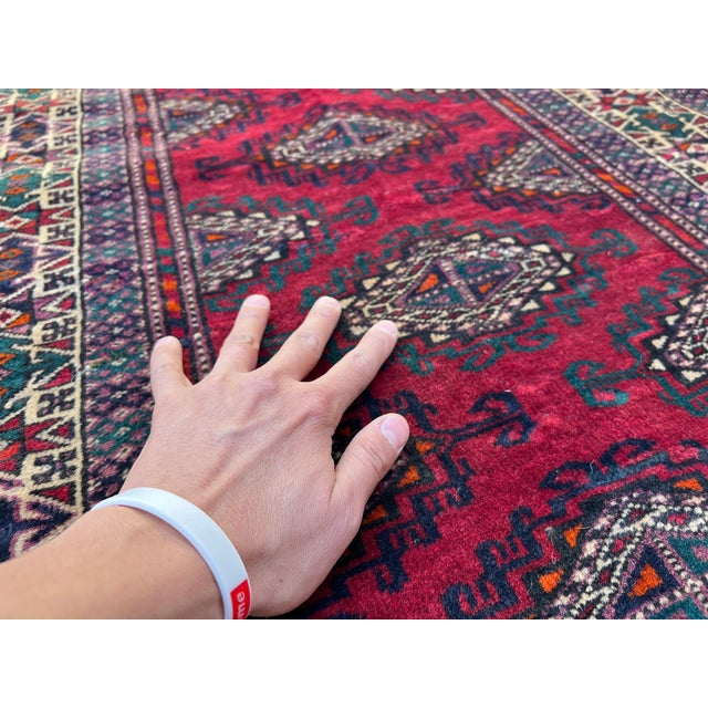 Burnt Orange Yomut Turkmen Kepse Gul Single Column Runner - 2'8" X 12'0 For Sale - Image 8 of 11