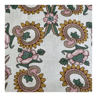 Anna Spiro Kandilli Floral Linen Fabric- 2 Yards For Sale