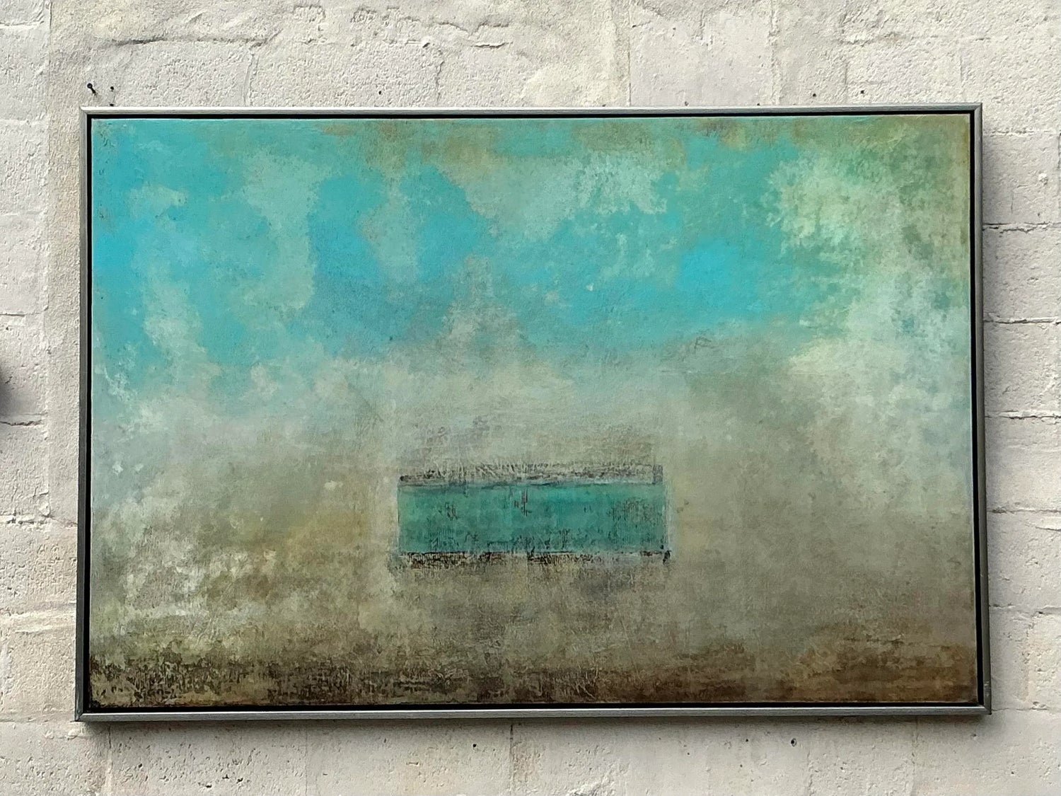 Vintage Boho Scott Upton Abstract on Canvas - Side view