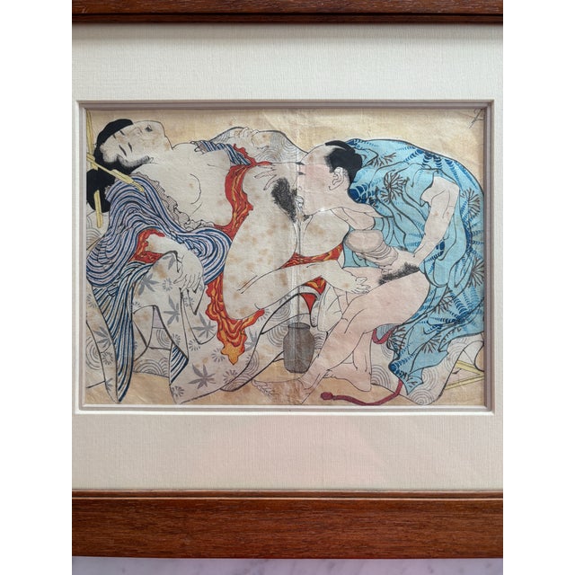 Collection of Framed Antique Japanese Woodblocks Prints - Set of 4 For Sale - Image 15 of 16