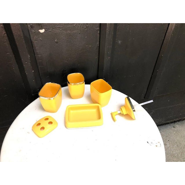 1960s Yellow Silver Plastic Bathroom Set 4 Pieces Chairish