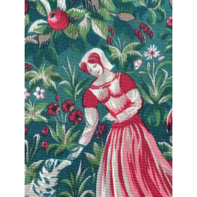Vintage French Aubusson Screen Printed Tapestry with Medieval Design, 1960s For Sale - Image 10 of 18