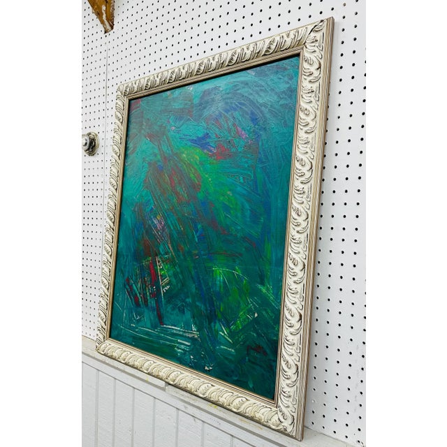 Abstract Modern Expressionist Abstract Painting Signed Mullin For Sale - Image 3 of 5