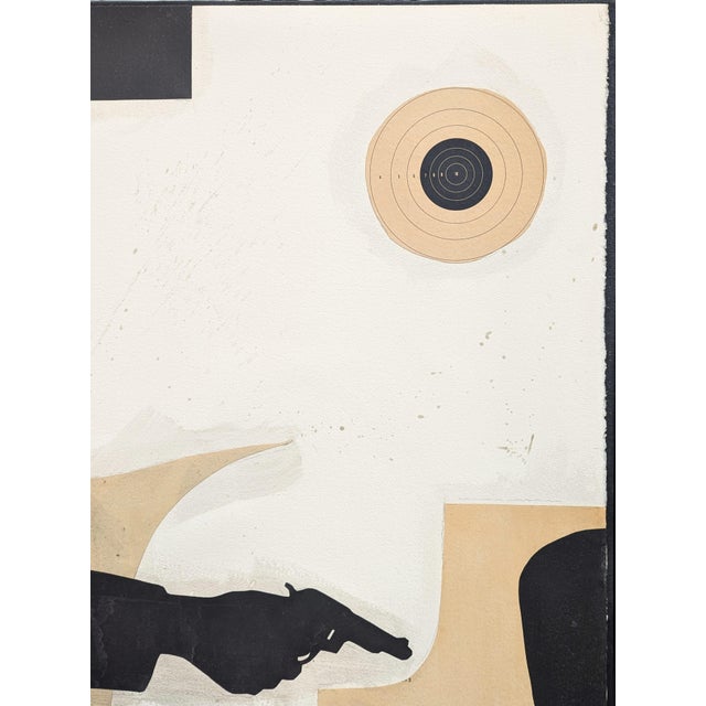 Late 20th Century Ken Luce "Drive Bye..." Contemporary Neutral Toned Social Commentary Collage Painting, 1995 For Sale - Image 5 of 10