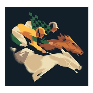 2020 Modern Danish Fitzdares Horse Race Poster For Sale