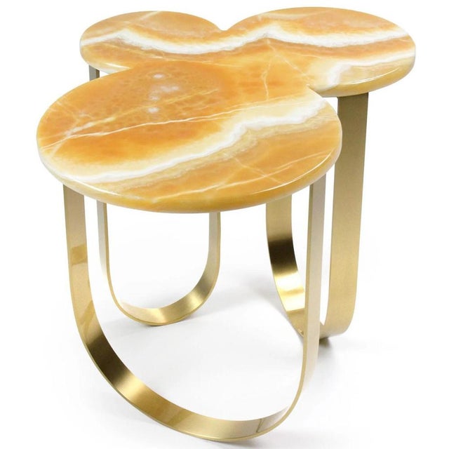 Contemporary Cloud Side Table in Onyx and Brushed Brass by Barberini & Gunnell For Sale - Image 3 of 10
