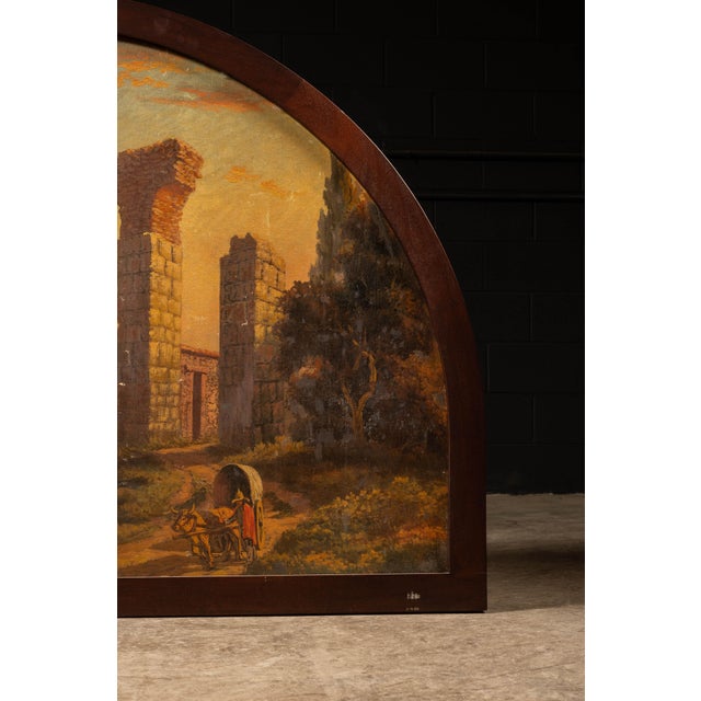 Roman Aqueduct at Sunset | Arched Landscape Print in Wooden Frame For Sale In Chicago - Image 6 of 7