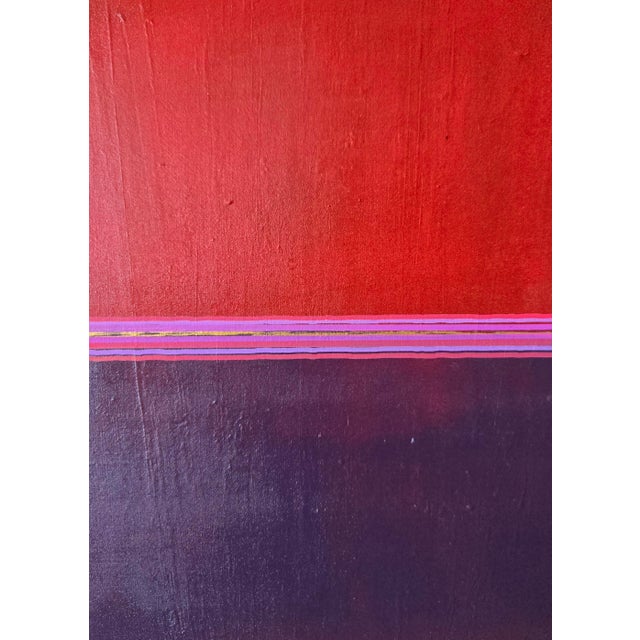 Red & Purple Abstract Acrylic Painting For Sale