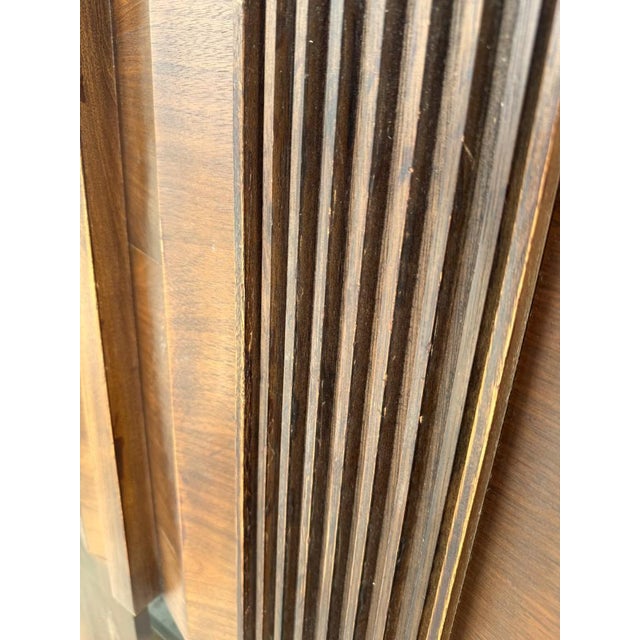 1970s Brutalist-Inspired King Size Headboard With Twin Metal Frames For Sale - Image 11 of 13