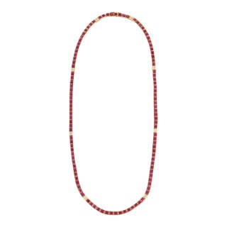 Ruby and Diamond Necklace in 18 Karat Yellow Gold For Sale